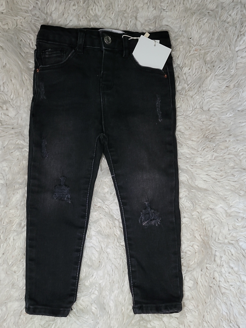 Zara Black Distressed Skinny Jeans for Women